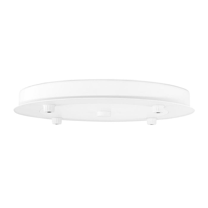 Round, sleek white ceiling light with a smooth surface and minimalist design, ideal for modern decor.