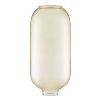 Translucent yellow glass vase with a smooth, rounded shape and minimalistic design. Perfect for modern decor.