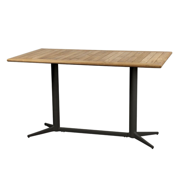 Light oak tabletop with a smooth finish and black metal legs, featuring a minimalist design and clean lines.
