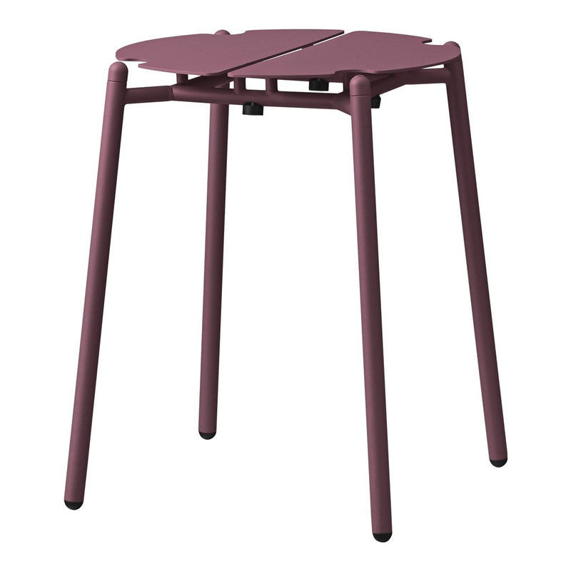 Purple folding side table with a modern, minimalistic design and smooth, clean lines. Perfect for any decor style.