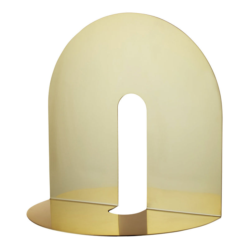 Gold geometric design with a smooth, reflective surface and arched pattern, perfect for modern decor.