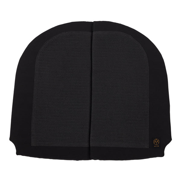 Black textured hat with smooth seams and a subtle pattern for a modern, sleek look. Perfect for any casual outfit.