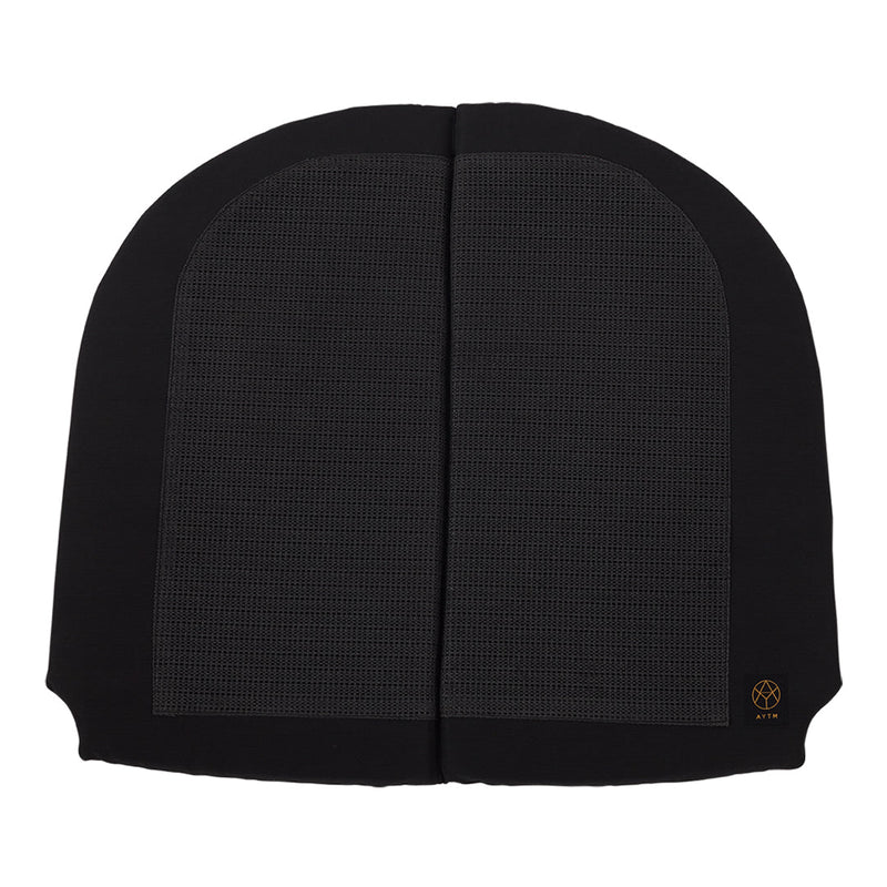 Black textured hat with smooth seams and a subtle pattern for a modern, sleek look. Perfect for any casual outfit.