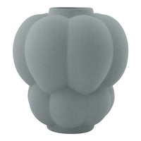Soft grey textured vase with a round, layered, bubble-like design. Ideal for modern decor and floral arrangements.