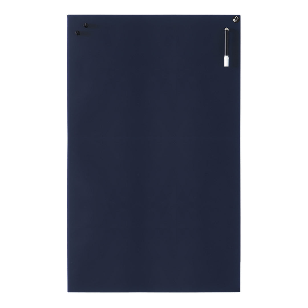 Solid navy blue fabric with a smooth texture, featuring minimalistic design and subtle metallic accents.