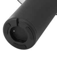 Black cylindrical base with smooth matte finish and subtle ergonomic grip details.
