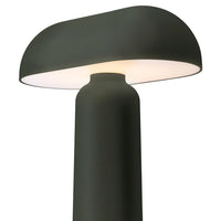 Modern matte black lamp with a smooth, rounded shade and sleek cylindrical base, perfect for stylish decor.