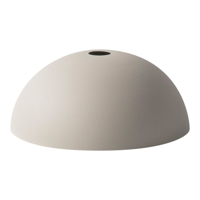 Light beige curved vase with a smooth, matte finish and a central hole for floral arrangements.