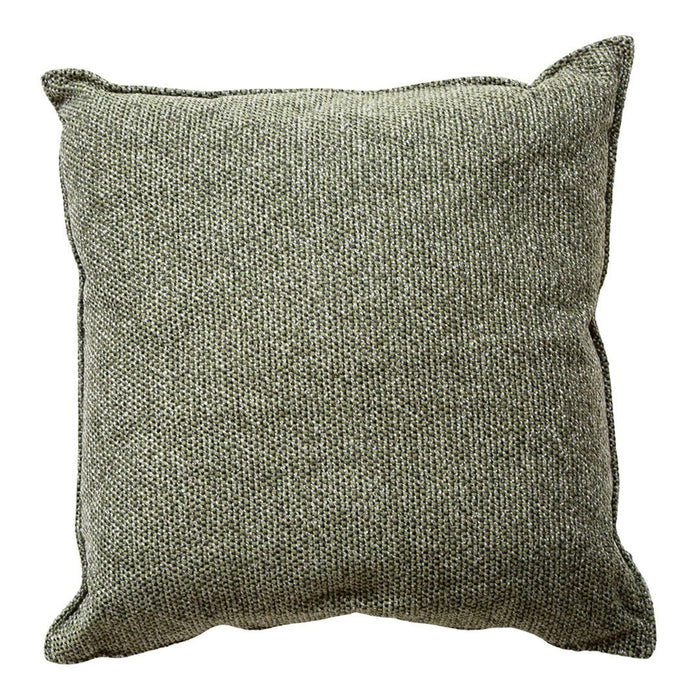 Textured green and gray throw pillow with a subtle herringbone pattern for a cozy home decor accent.