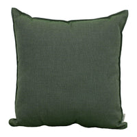 Olive green textured throw pillow with a simple, solid pattern, perfect for home decor.