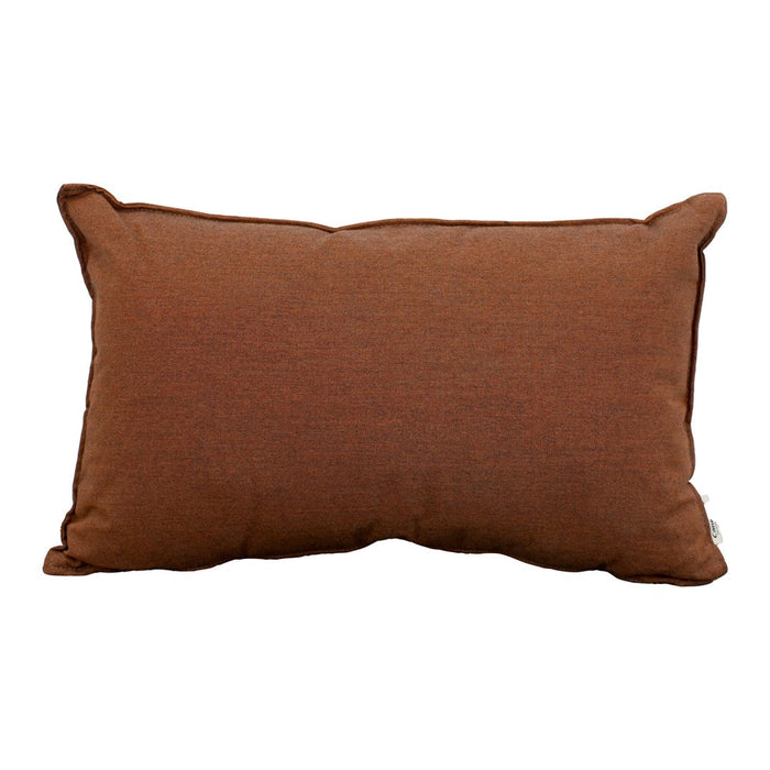 Rectangular pillow in warm brown fabric with a smooth texture and subtle, neutral tone. Perfect for cozy interiors.