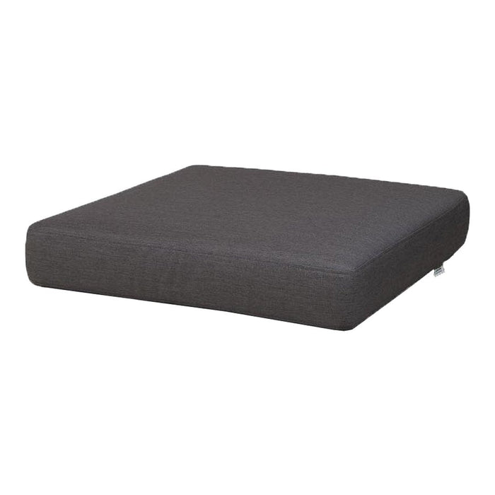 Dark gray square cushion with a subtle textured pattern.