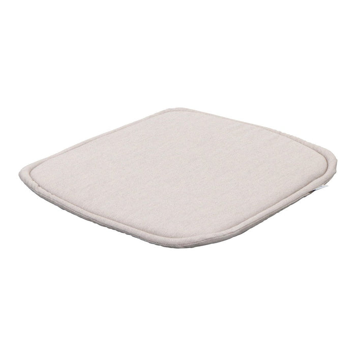 Light beige square cushion with a subtle quilted pattern, perfect for adding a soft touch to any space.