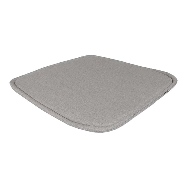 Gray square cushion with a soft textured fabric and rounded edges. Simple, solid color design for versatile use.