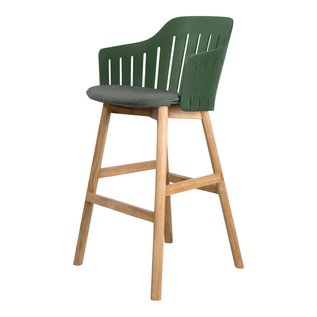 Choice Outdoor Bar Chair - Wood Base - w/ Seat Cushion
