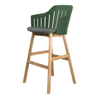 Choice Outdoor Bar Chair - Wood Base - w/ Seat Cushion