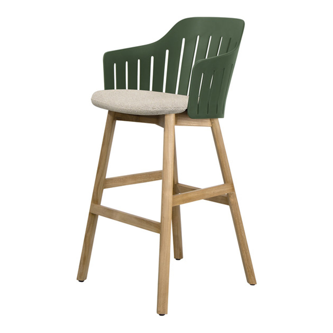 Choice Outdoor Bar Chair - Wood Base - w/ Seat Cushion