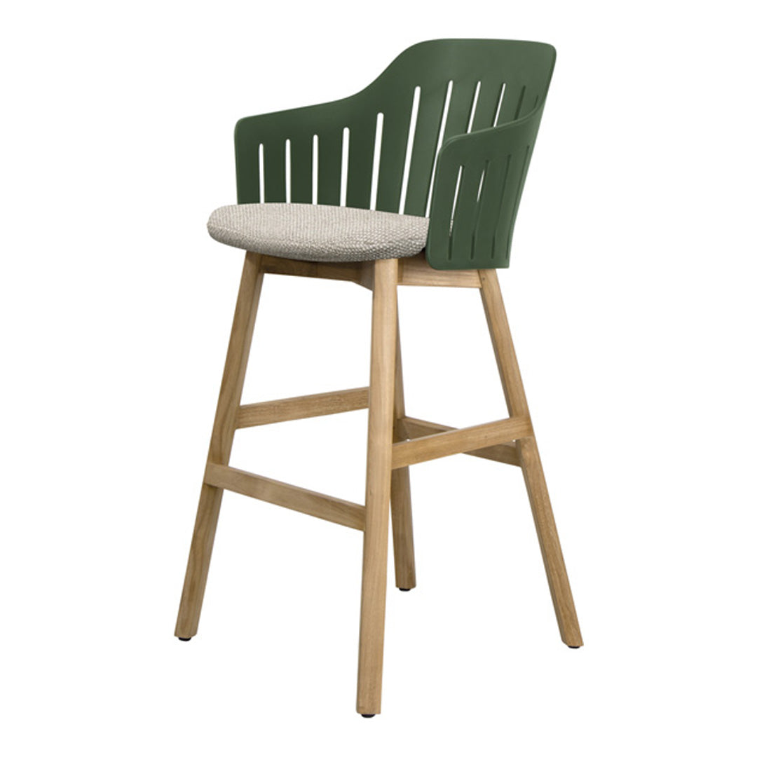 Choice Outdoor Bar Chair - Wood Base - w/ Seat Cushion