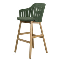 Choice Outdoor Bar Chair - Wood Base - w/ Seat Cushion