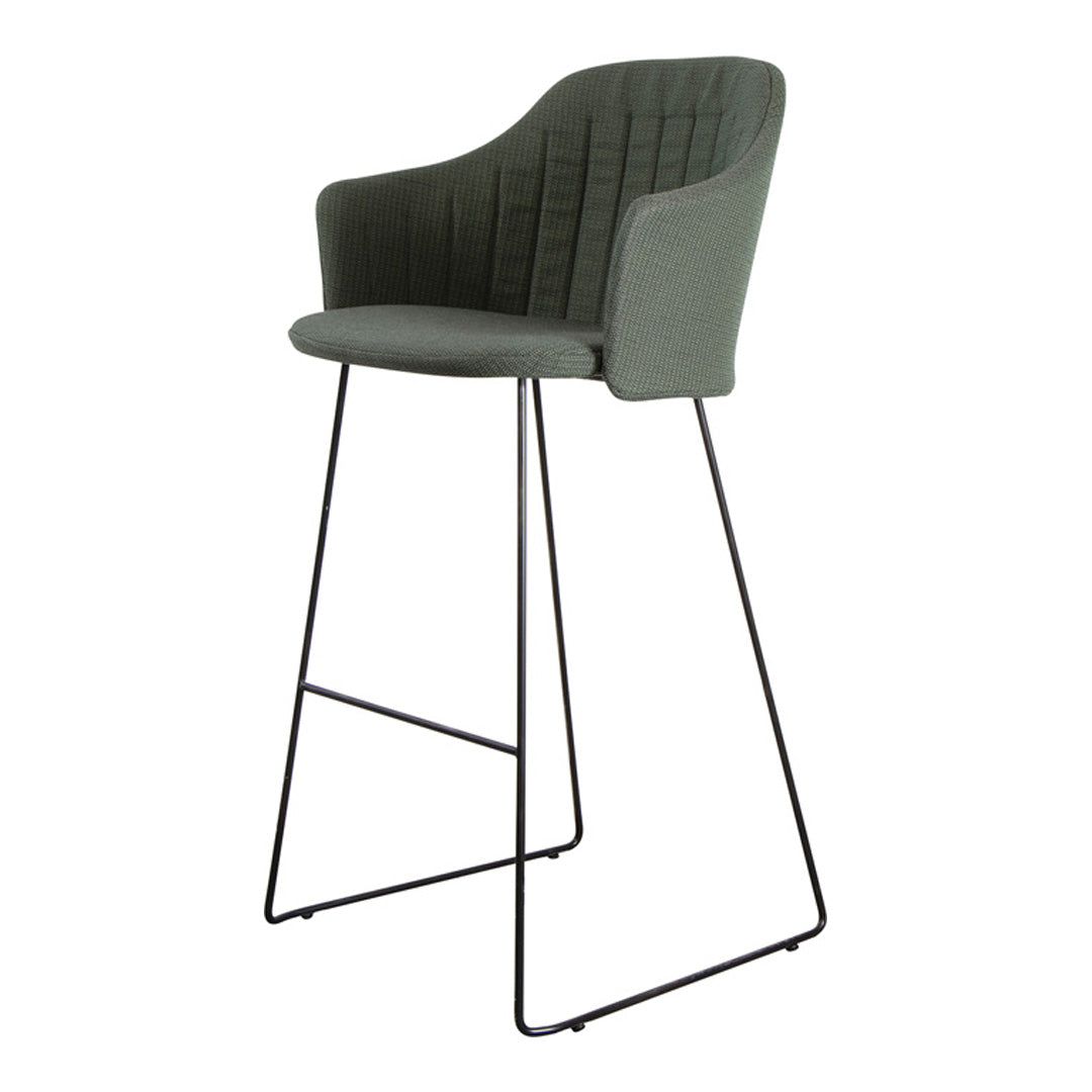 Choice Outdoor Bar Chair - Sled Base - w/ Back and Seat Cushion