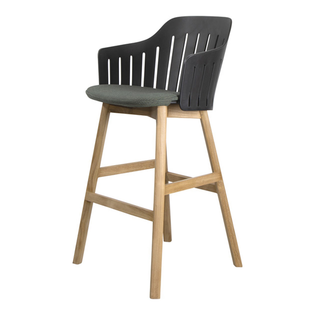 Choice Outdoor Bar Chair - Wood Base - w/ Seat Cushion