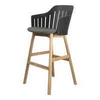 Choice Outdoor Bar Chair - Wood Base - w/ Seat Cushion