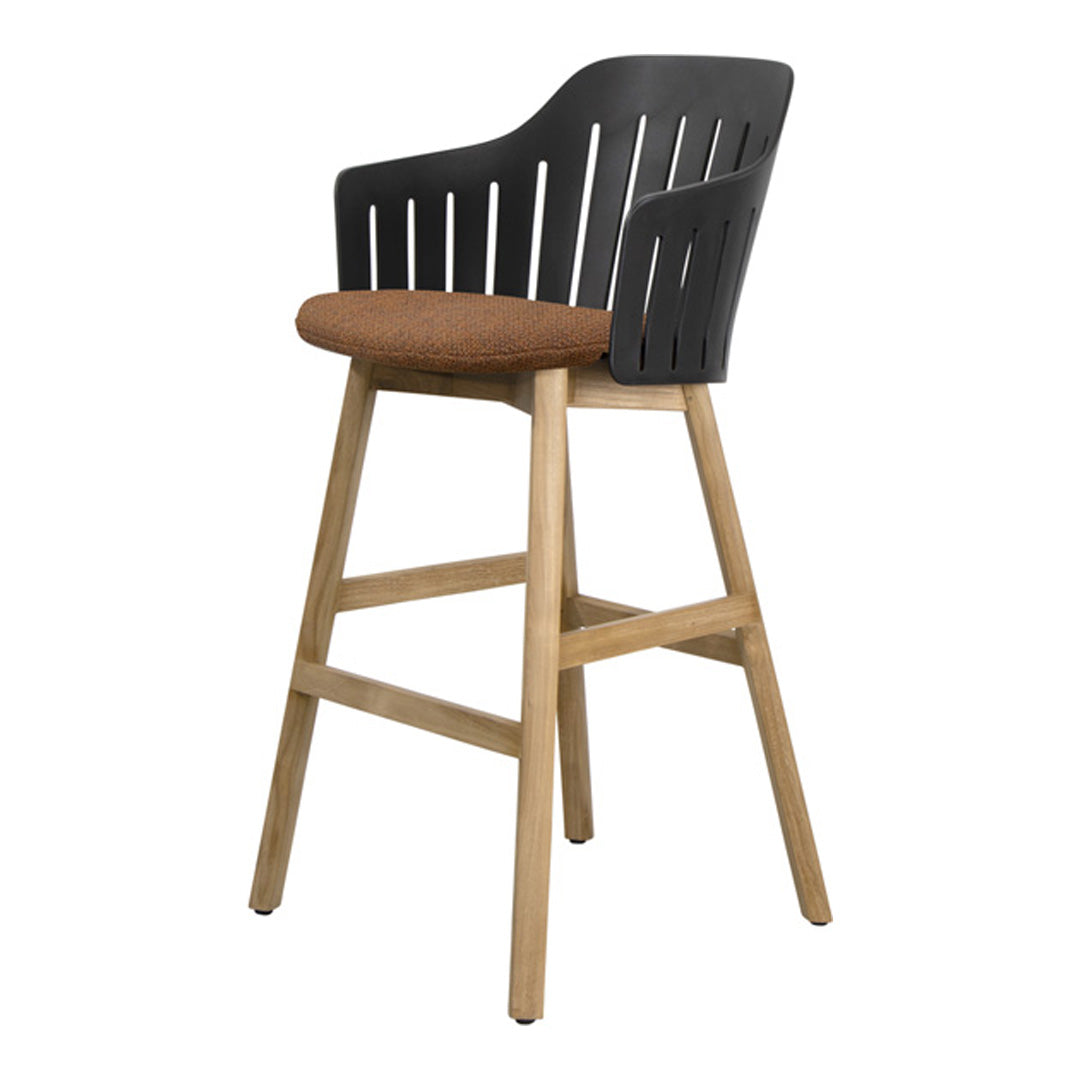 Choice Outdoor Bar Chair - Wood Base - w/ Seat Cushion