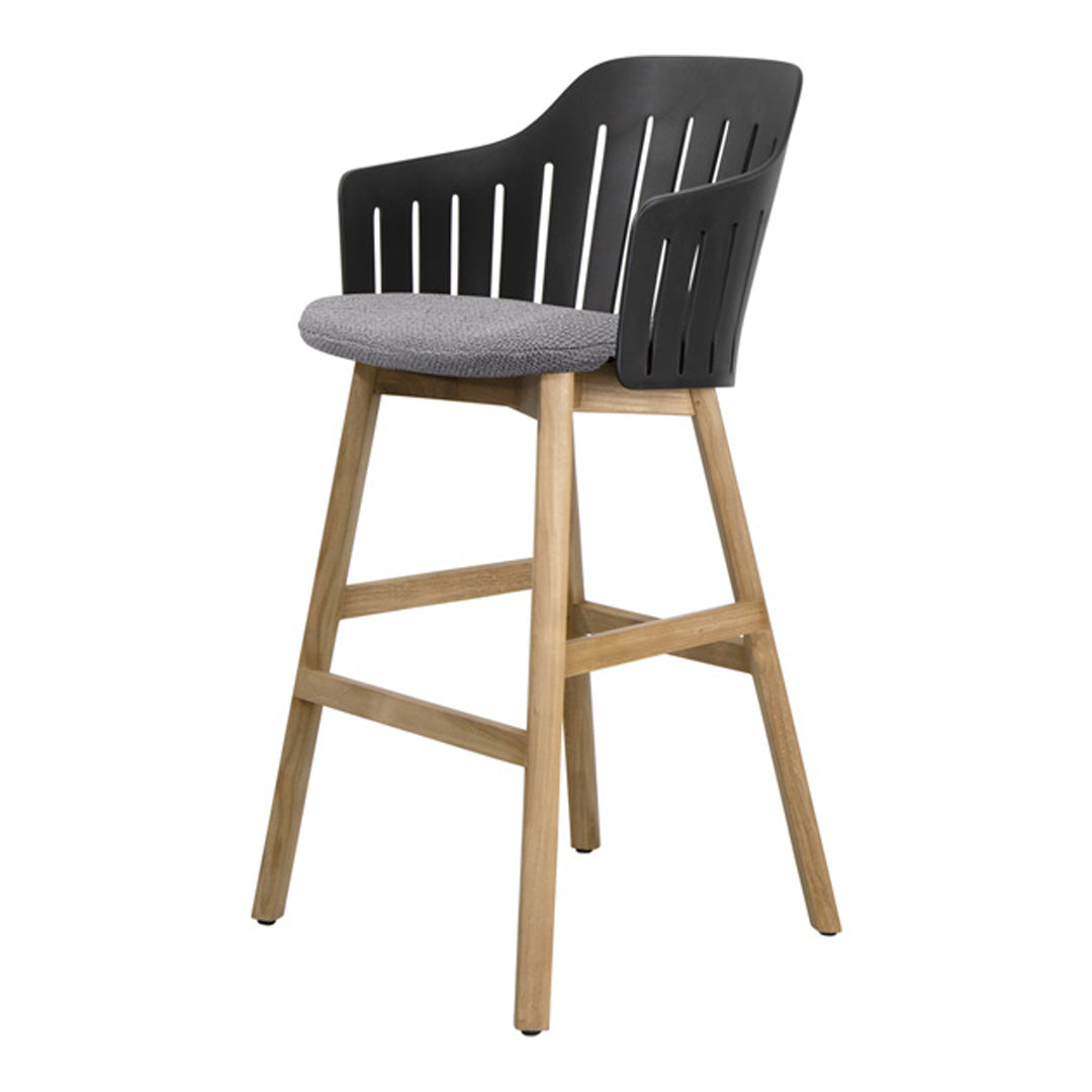 Choice Outdoor Bar Chair - Wood Base - w/ Seat Cushion