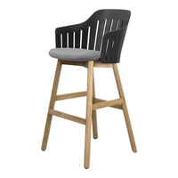 Choice Outdoor Bar Chair - Wood Base - w/ Seat Cushion