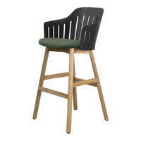 Choice Outdoor Bar Chair - Wood Base - w/ Seat Cushion