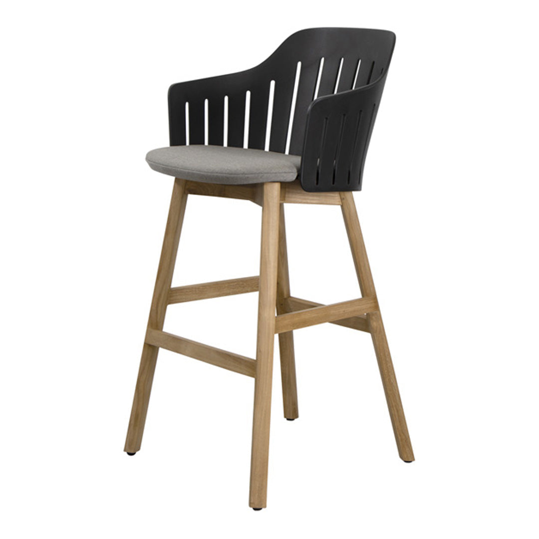 Choice Outdoor Bar Chair - Wood Base - w/ Seat Cushion