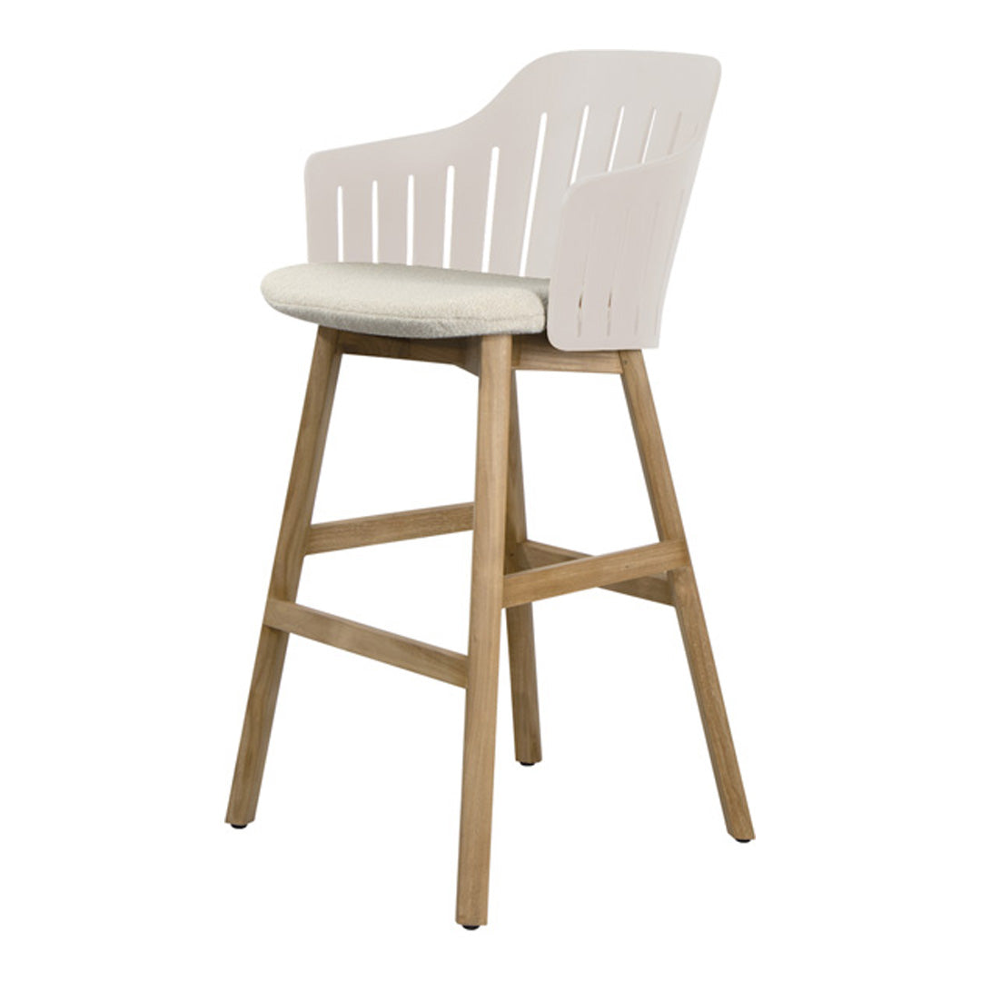 Choice Outdoor Bar Chair - Wood Base - w/ Seat Cushion