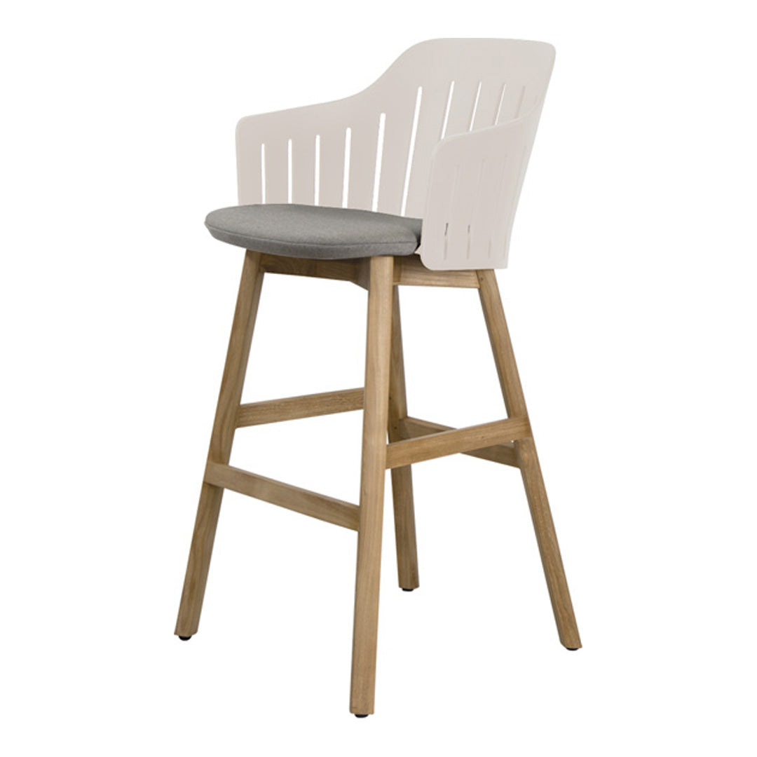 Choice Outdoor Bar Chair - Wood Base - w/ Seat Cushion