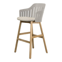 Choice Outdoor Bar Chair - Wood Base - w/ Seat Cushion