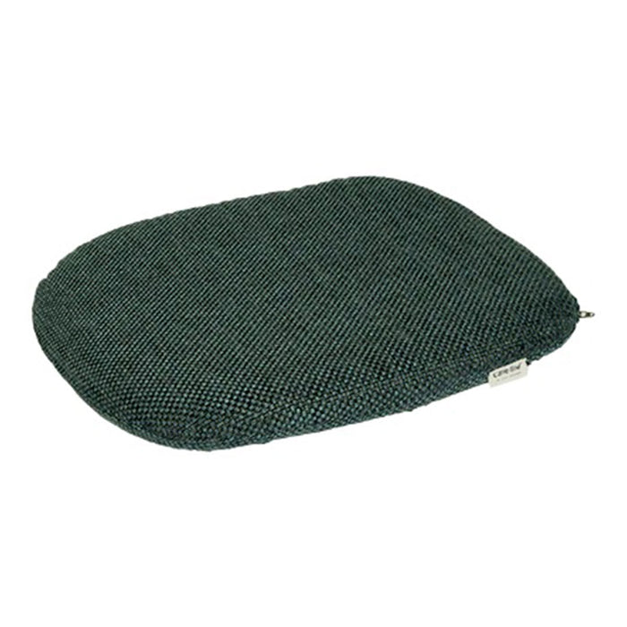Textured green cushion with a woven pattern, ideal for adding a cozy touch to any space.