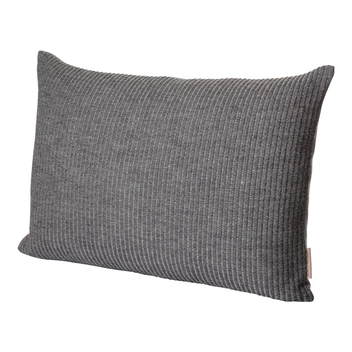 Gray striped pillow with a textured pattern, adding modern elegance to your decor. Perfect for any living space.