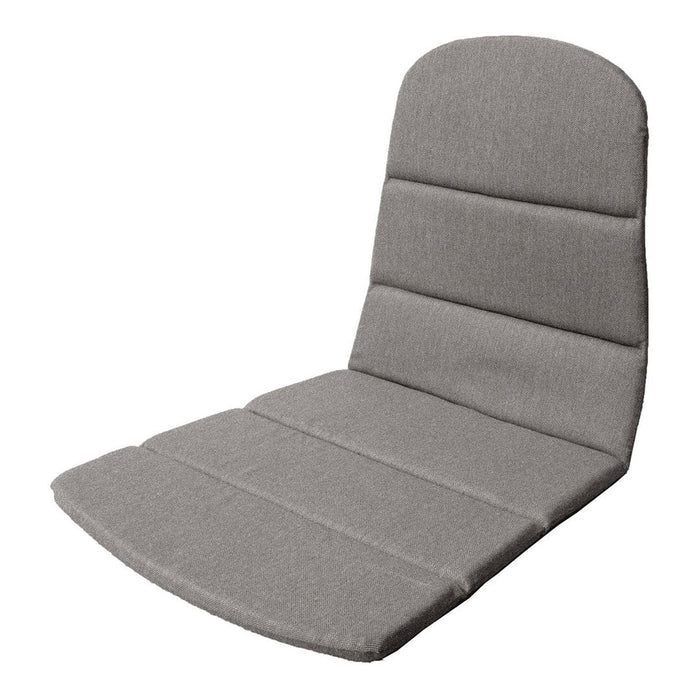 Gray padded seat cushion with a smooth texture and sleek, modern design. Perfect for stylish comfort.