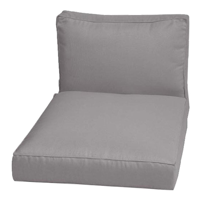 Gray lounge chair cushion with a solid color pattern, offering a sleek and modern design for outdoor or indoor use.