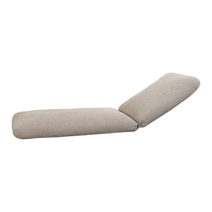 Beige lounge cushion with a textured fabric, featuring a simple, modern design. Perfect for any living space.