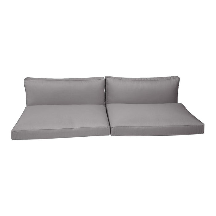 Gray cushion set with smooth, solid color and simple pattern, perfect for modern outdoor or indoor seating.