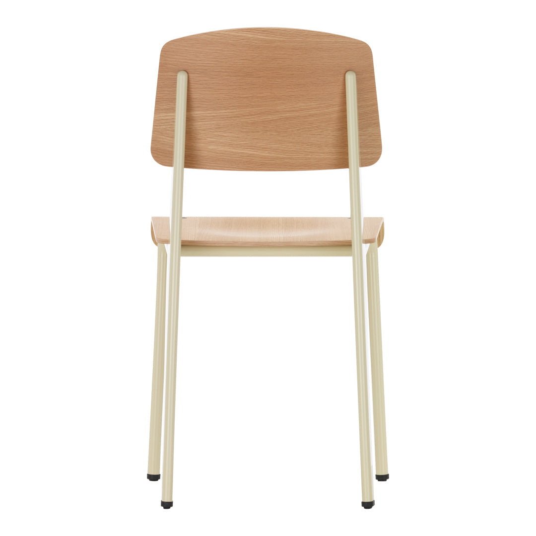 Natural wood finish with light beige metal legs, minimalist design, perfect for modern decor.