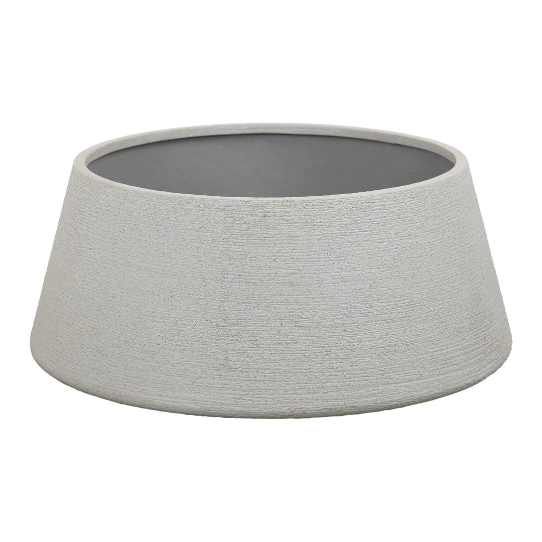 Gray textured bowl with a smooth inner surface, featuring a modern, minimalist design. Perfect for decorative use.