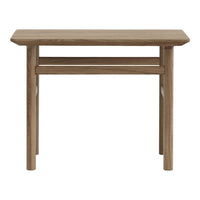 Light brown wooden table with a smooth finish and simple, clean lines. Ideal for minimalist decor.
