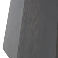 Dark gray wood texture with subtle vertical grain lines. Modern geometric shape adds visual interest.