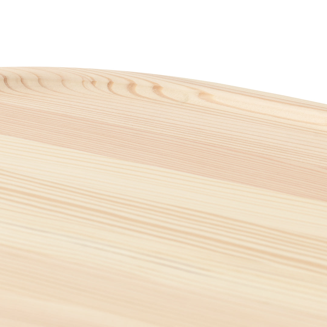 Light beige with subtle grain patterns, showcasing natural wood texture in smooth, curved design.