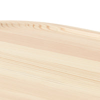 Light beige with subtle grain patterns, showcasing natural wood texture in smooth, curved design.