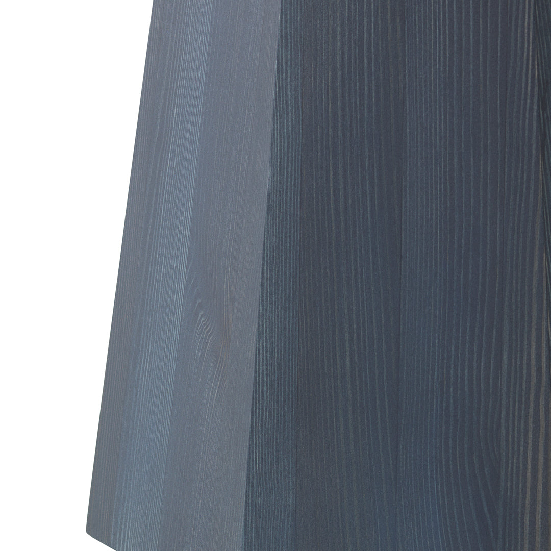 Textured wood pattern in a gradient of deep blue and soft gray tones, showcasing natural wood grain.