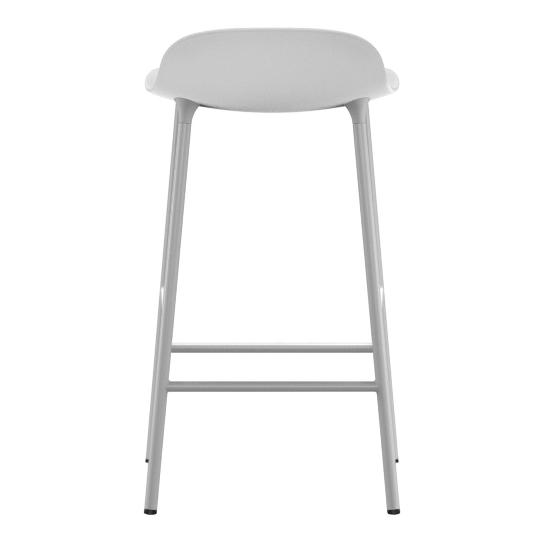 Stylish white bar stool with a sleek, minimalist design and smooth, curved seat. Modern and versatile for any space.