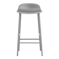 Gray modern bar stool with a sleek, minimalist design and smooth finish. Perfect for contemporary spaces.