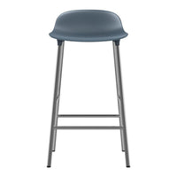 Gray bar stool with a smooth, modern design and sleek metal legs. Ideal for contemporary spaces.